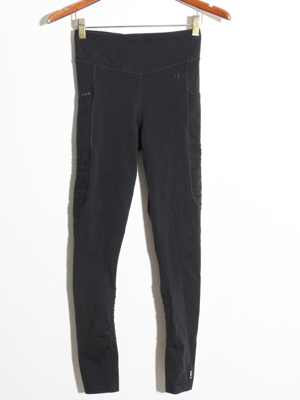 Smartwool Merino Sport Moto Tights Leggings Wool Black Pockets Size XS